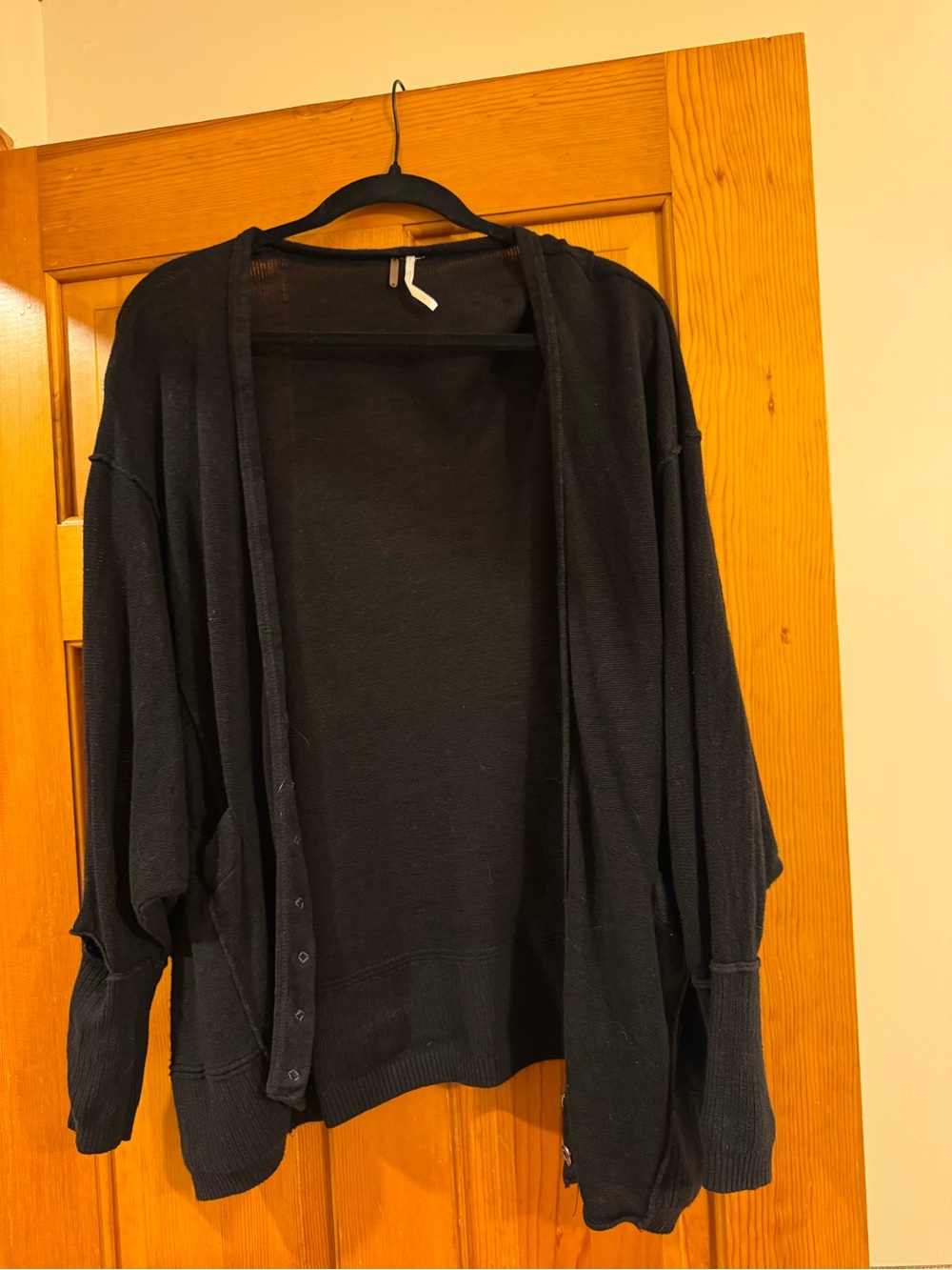 Free People Black Open-Front Women's Cardigan